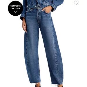 Agolde Luna High Rise Barrel Leg Jeans in Control. Size 24